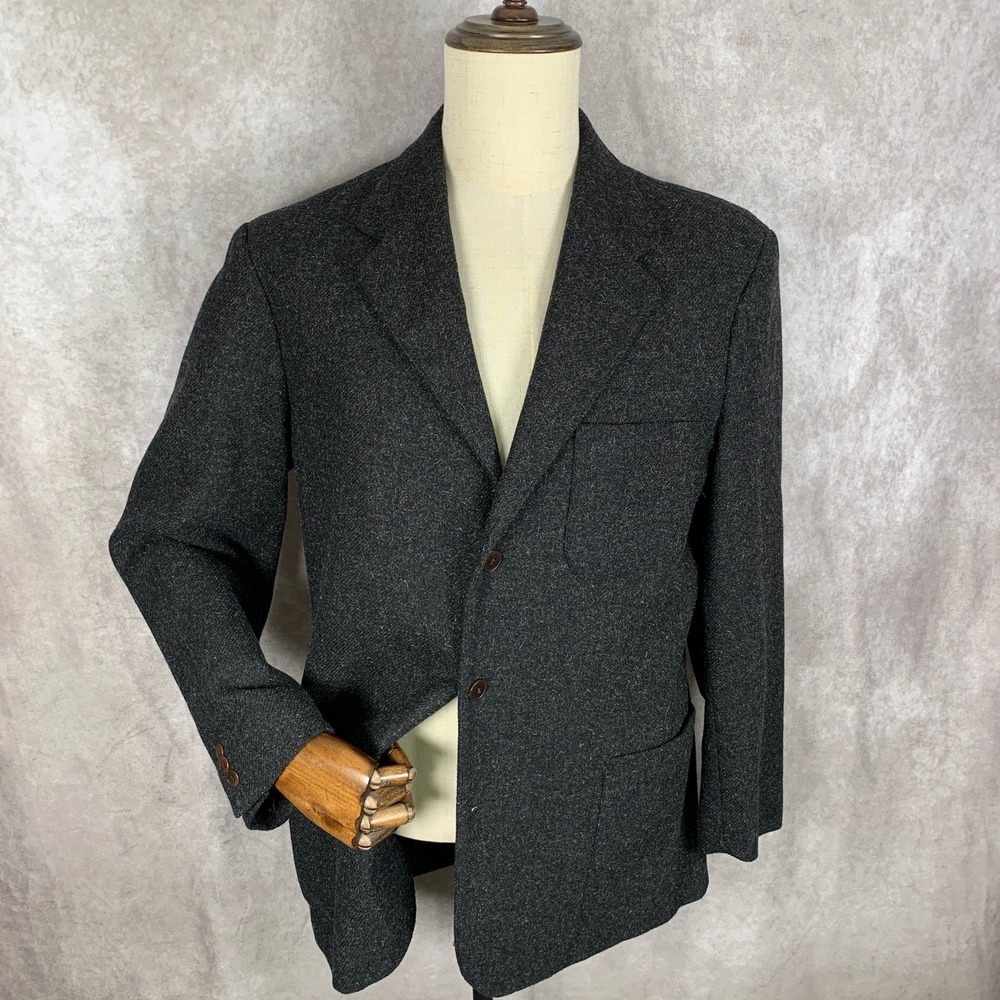 Vintage J Crew Oarsman Blazer Men Medium Wool 90's Y2K Sport Coat Jacket Suit - Picture 2 of 15